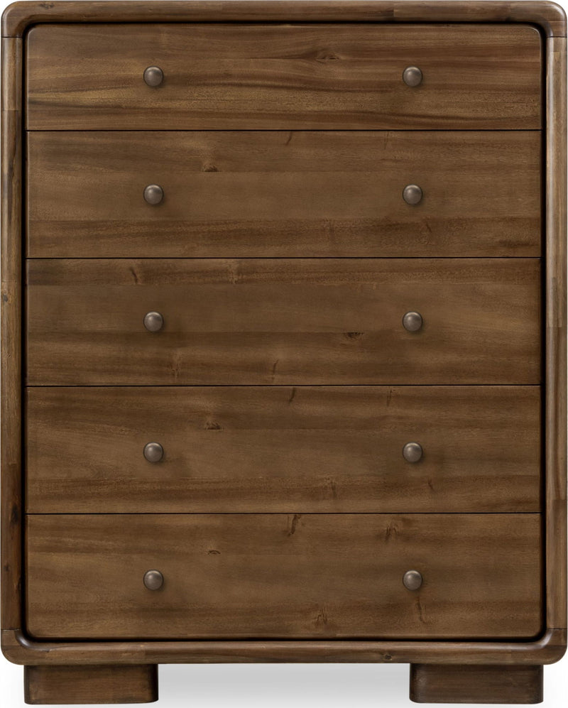 Boka - Five Drawer Acacia Wood Chest - Impala