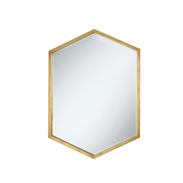  Coaster Furniture Bledel 902356 24 x 34 Inch Hexagonal Wall Mirror - Gold IMAGE 1
