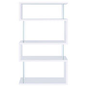 Coaster Furniture Emelle 800300 63-inch 4-shelf Glass Panel Bookshelf - White IMAGE 5
