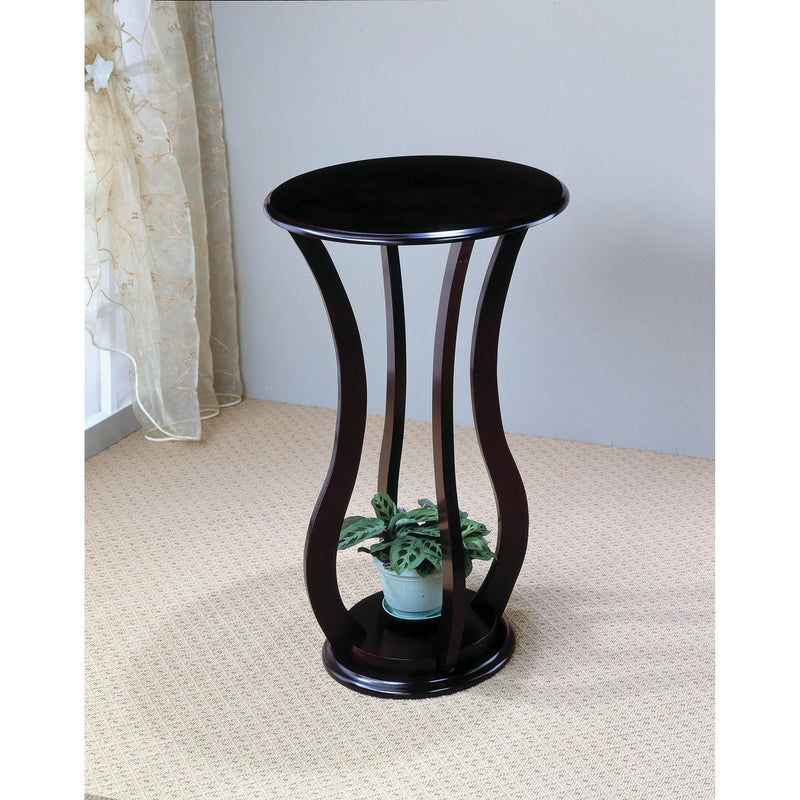  Coaster Furniture Elton 900934 Round Wood Top Accent Side Table - Cherry IMAGE 1