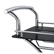 Coaster Furniture Elfman 910001 2-tier Glass Shelf Metal Bar Cart - Black and Chrome IMAGE 9