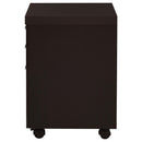 Coaster Furniture Skylar 800894 3-Drawer Home Office Mobile File Cabinet - Cappuccino IMAGE 5