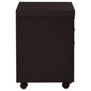 Coaster Furniture Skylar 800894 3-Drawer Home Office Mobile File Cabinet - Cappuccino IMAGE 9
