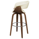 Coaster Furniture Zion 100206 Upholstered Swivel Bar Stool - Walnut and Ecru IMAGE 4