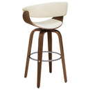  Coaster Furniture Zion 100206 Upholstered Swivel Bar Stool - Walnut and Ecru IMAGE 5