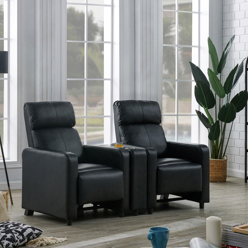  Coaster Furniture Toohey 600181 Upholstered Home Theater Push Back Recliner - Black IMAGE 12