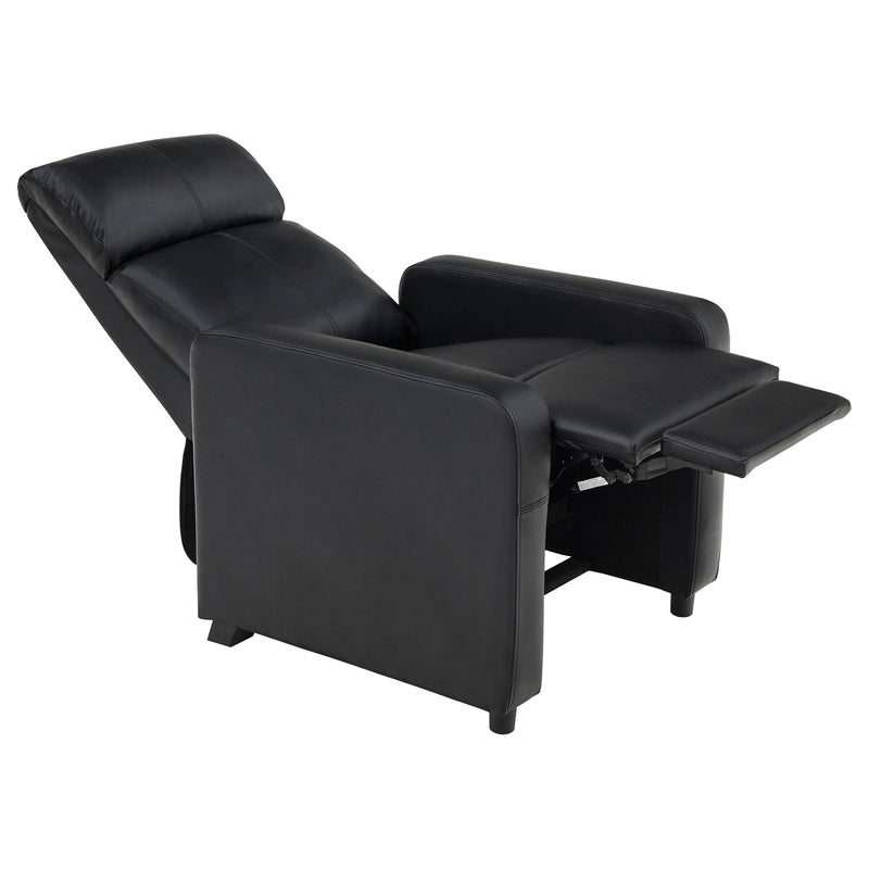  Coaster Furniture Toohey 600181 Upholstered Home Theater Push Back Recliner - Black IMAGE 3