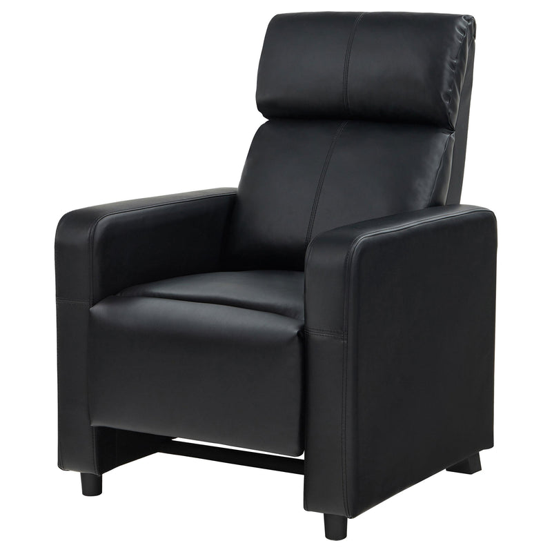  Coaster Furniture Toohey 600181 Upholstered Home Theater Push Back Recliner - Black IMAGE 5