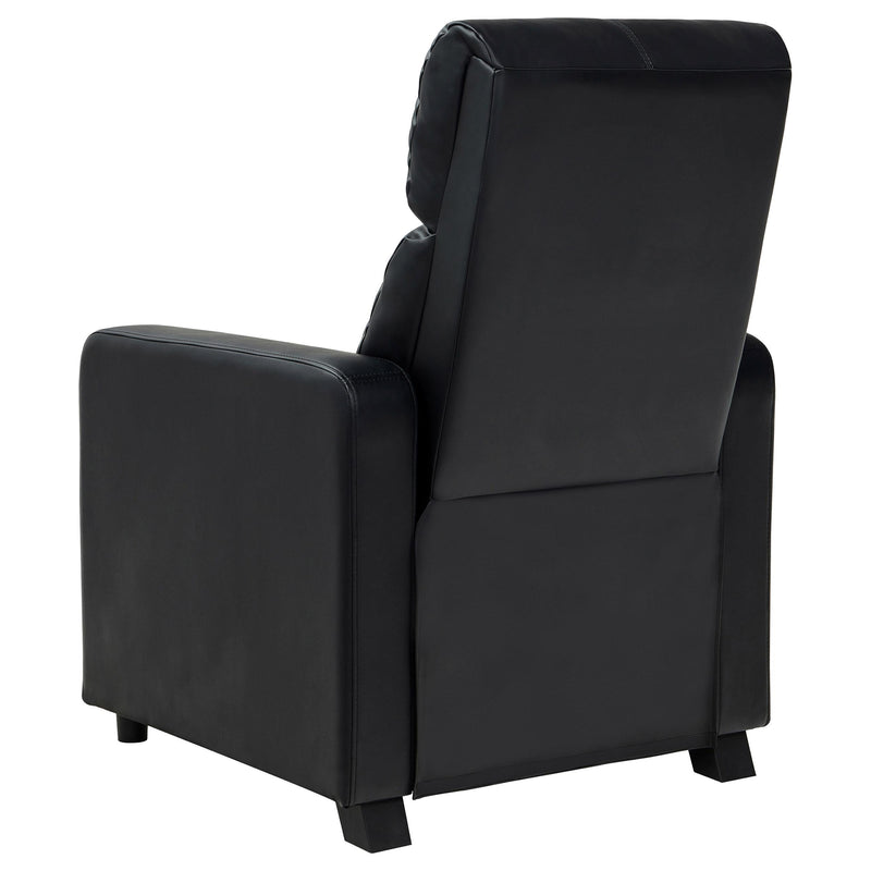  Coaster Furniture Toohey 600181 Upholstered Home Theater Push Back Recliner - Black IMAGE 6