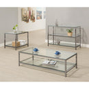  Coaster Furniture Trini 720227 1-shelf Glass Top Side End Table - Black Nickel IMAGE 3