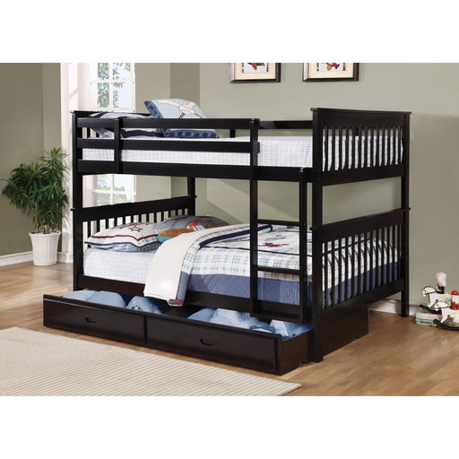  Coaster Furniture Chapman 460359 Wood Full Over Full Bunk Bed - Black IMAGE 1