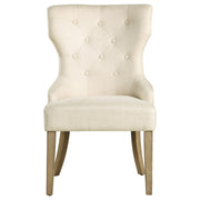  Coaster Furniture Baney 104507 Tufted Upholstered Dining Chair - Beige and Rustic Grey IMAGE 2