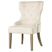  Coaster Furniture Baney 104507 Tufted Upholstered Dining Chair - Beige and Rustic Grey IMAGE 3