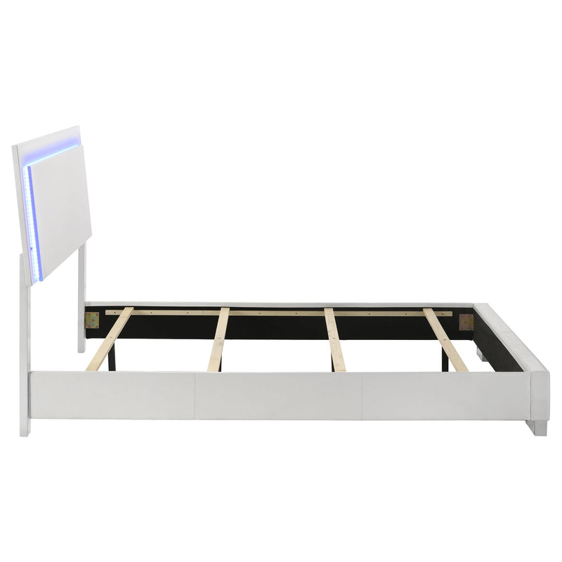  Coaster Furniture Felicity 203500Q Wood Queen LED Panel Bed - White High Gloss IMAGE 4