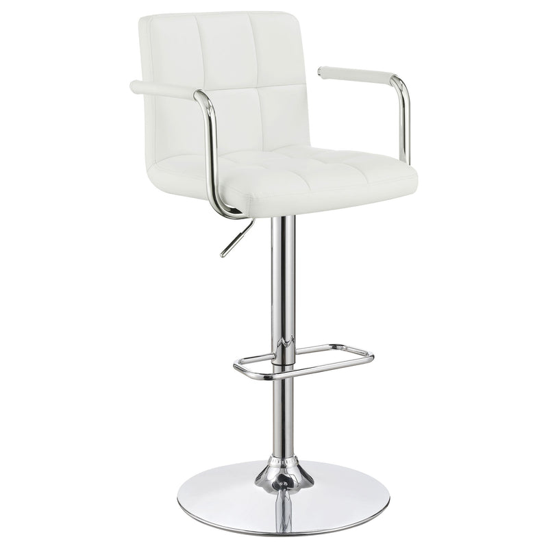  Coaster Furniture Palomar 121097 Adjustable Height Bar Stool - White and Chrome IMAGE 1