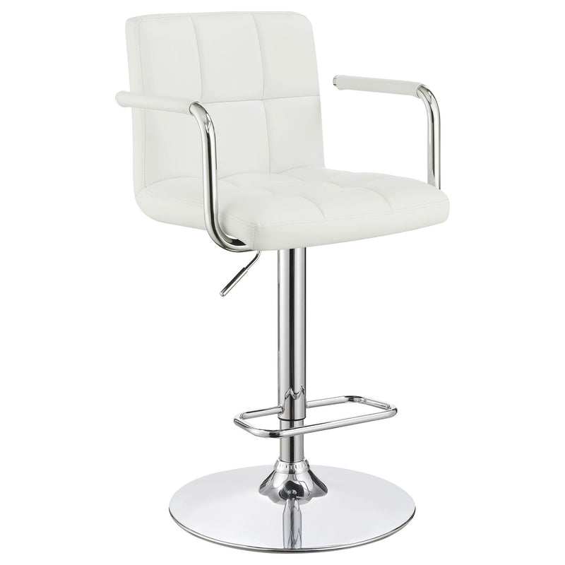  Coaster Furniture Palomar 121097 Adjustable Height Bar Stool - White and Chrome IMAGE 2