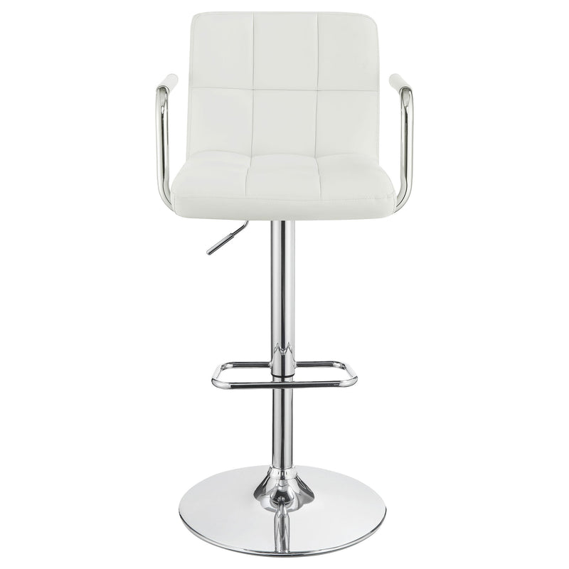  Coaster Furniture Palomar 121097 Adjustable Height Bar Stool - White and Chrome IMAGE 3