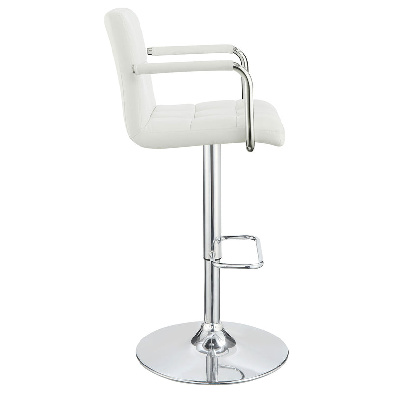  Coaster Furniture Palomar 121097 Adjustable Height Bar Stool - White and Chrome IMAGE 6