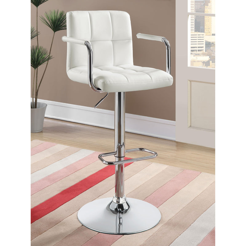  Coaster Furniture Palomar 121097 Adjustable Height Bar Stool - White and Chrome IMAGE 7
