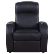  Coaster Furniture Cyrus 600001 Upholstered Track Arm Recliner - Black IMAGE 3