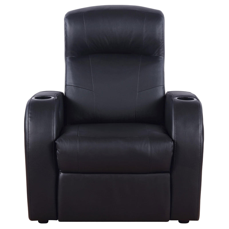 Coaster Furniture Cyrus 600001 Upholstered Track Arm Recliner - Black IMAGE 3