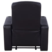  Coaster Furniture Cyrus 600001 Upholstered Track Arm Recliner - Black IMAGE 5