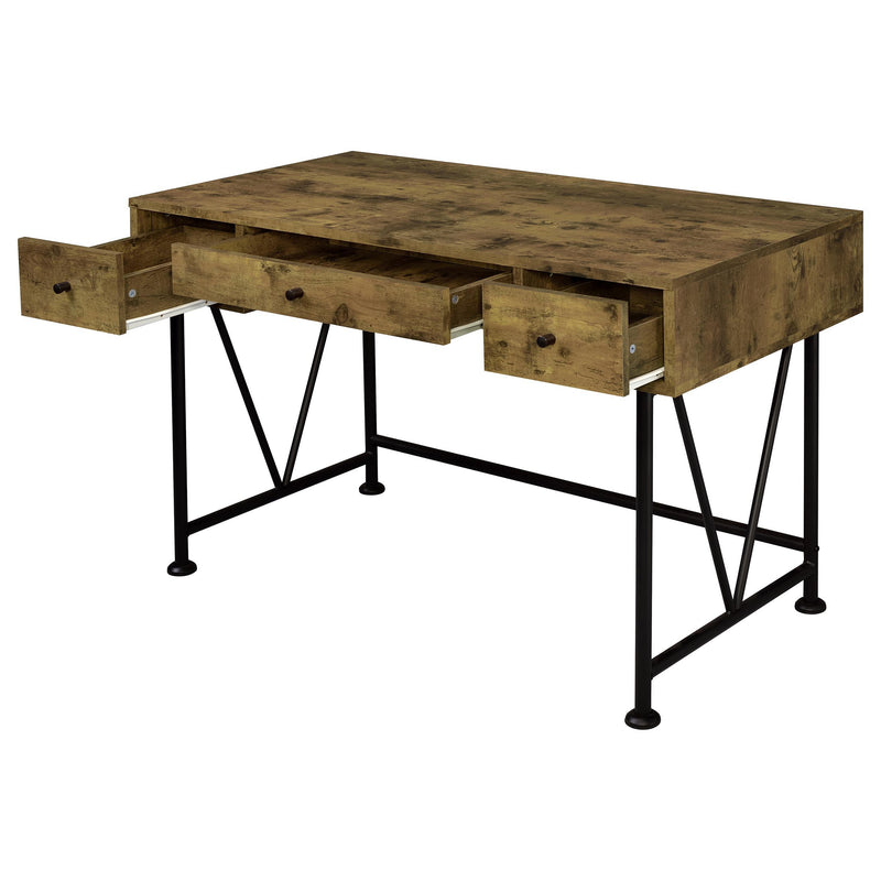  Coaster Furniture Analiese 801541 47-inch 3-Drawer Writing Desk - Rustic Nutmeg IMAGE 2