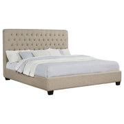  Coaster Furniture Chloe 300007KE Upholstered Eastern King Panel Bed - Oatmeal IMAGE 2