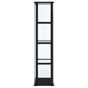 Coaster Furniture Cyclamen 950171 4-shelf Clear Glass Curio Display Cabinet - Black IMAGE 4