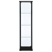 Coaster Furniture Cyclamen 950171 4-shelf Clear Glass Curio Display Cabinet - Black IMAGE 5