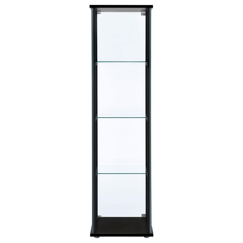 Coaster Furniture Cyclamen 950171 4-shelf Clear Glass Curio Display Cabinet - Black IMAGE 5