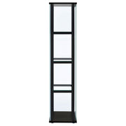 Coaster Furniture Cyclamen 950171 4-shelf Clear Glass Curio Display Cabinet - Black IMAGE 6