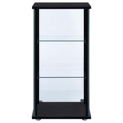 Coaster Furniture Cyclamen 950179 3-shelf Clear Glass Curio Display Cabinet - Black IMAGE 5