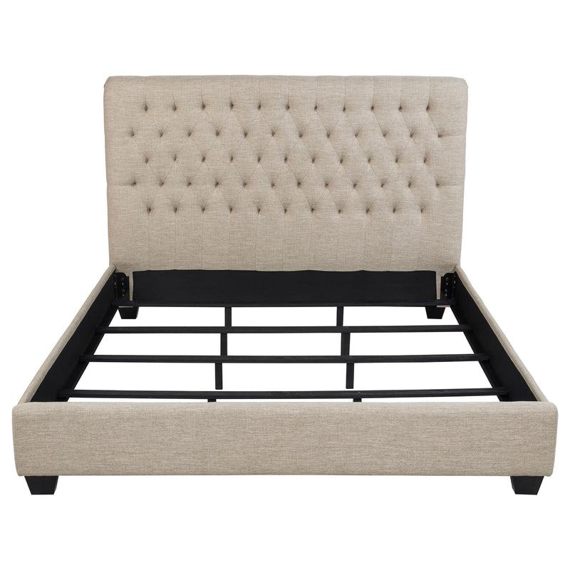  Coaster Furniture Chloe 300007KW Upholstered California King Panel Bed - Oatmeal IMAGE 3
