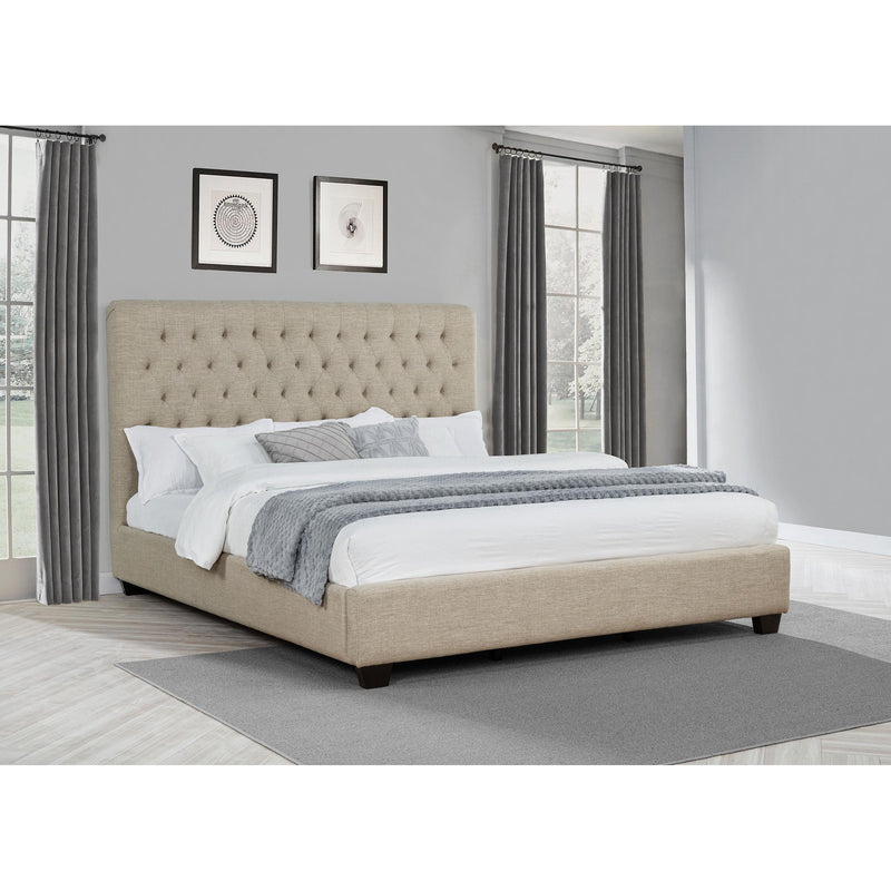  Coaster Furniture Chloe 300007KW Upholstered California King Panel Bed - Oatmeal IMAGE 4