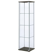 Coaster Furniture Bellatrix 950172 4-shelf Clear Glass Curio Cabinet - Cappuccino IMAGE 3