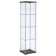 Coaster Furniture Bellatrix 950172 4-shelf Clear Glass Curio Cabinet - Cappuccino IMAGE 5
