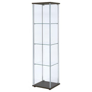 Coaster Furniture Bellatrix 950172 4-shelf Clear Glass Curio Cabinet - Cappuccino IMAGE 7