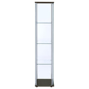 Coaster Furniture Bellatrix 950172 4-shelf Clear Glass Curio Cabinet - Cappuccino IMAGE 8