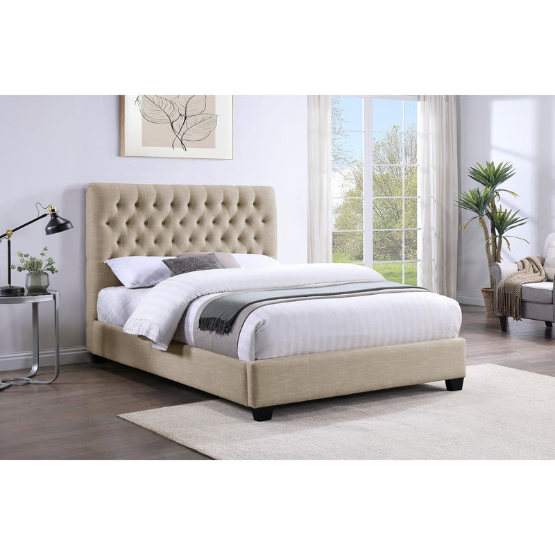  Coaster Furniture Chloe 300007F Upholstered Full Panel Bed - Oatmeal IMAGE 4