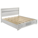  Coaster Furniture Miranda 205111KW 51-inch Wood California King Storage Panel Bed - White IMAGE 1
