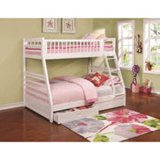  Coaster Furniture Ashton 460180 2-Drawer Wood Twin Over Full Bunk Bed - White IMAGE 1