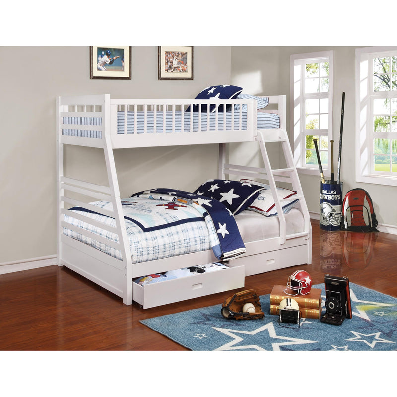  Coaster Furniture Ashton 460180 2-Drawer Wood Twin Over Full Bunk Bed - White IMAGE 2