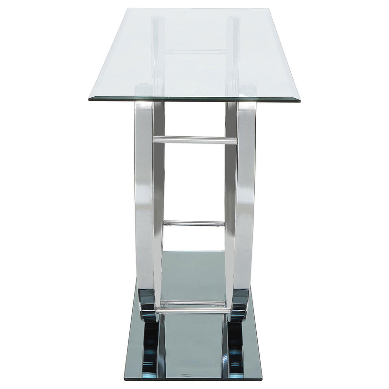  Coaster Furniture Danville 704989 U-shaped Glass Top Entryway Console Table - Chrome IMAGE 4