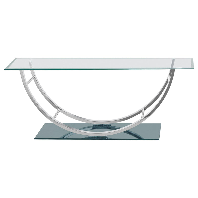  Coaster Furniture Danville 704988 Rectangular U-Shaped Glass Top Coffee Table - Chrome IMAGE 3