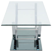  Coaster Furniture Danville 704988 Rectangular U-Shaped Glass Top Coffee Table - Chrome IMAGE 4