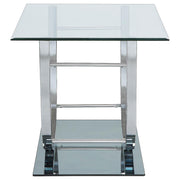 Coaster Furniture Danville 704987 Square U-Shaped Glass Top Side End Table - Chrome IMAGE 4