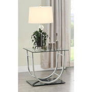  Coaster Furniture Danville 704987 Square U-Shaped Glass Top Side End Table - Chrome IMAGE 5