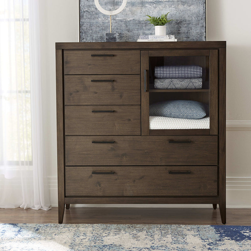 Boracay - Five Drawer One Door Walnut Sweater Chest - Wild Oats Brown (2024)