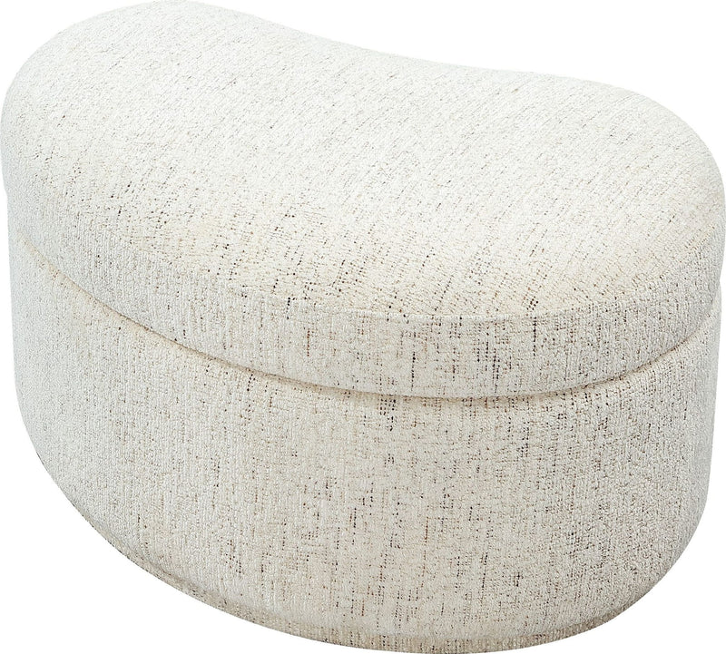 Afra - Fully Upholstered Storage Ottoman - Chinchilla